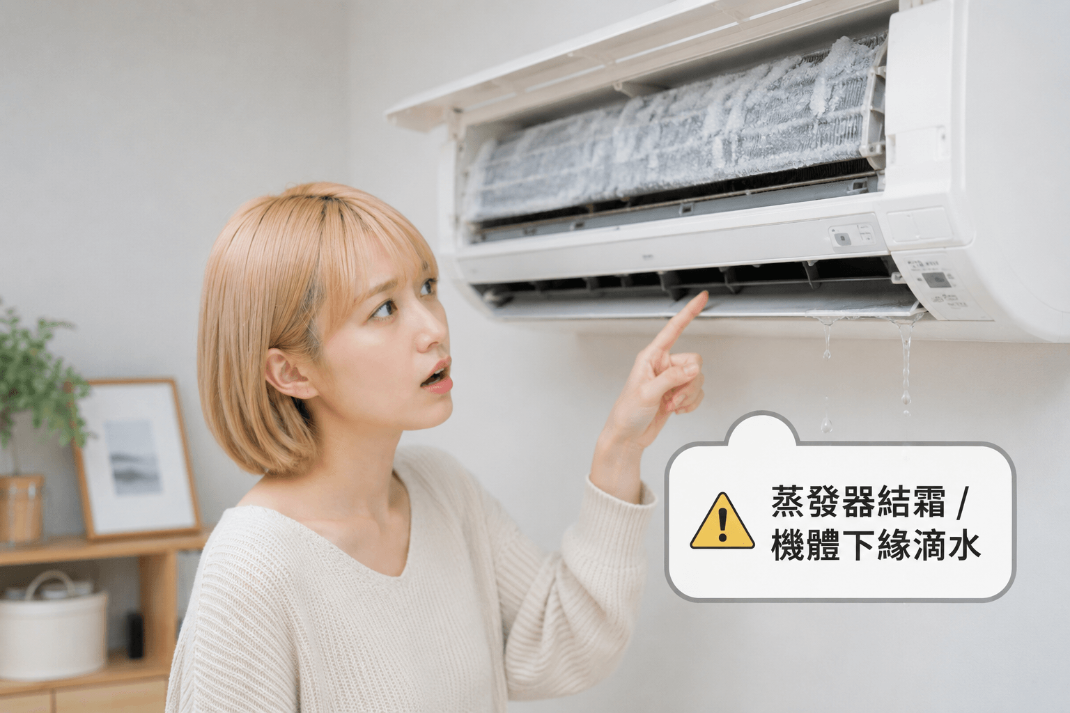 徵兆 4｜蒸發器結霜或機體下緣滴水