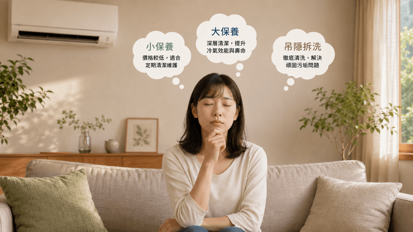 冷氣清洗方案比較示意