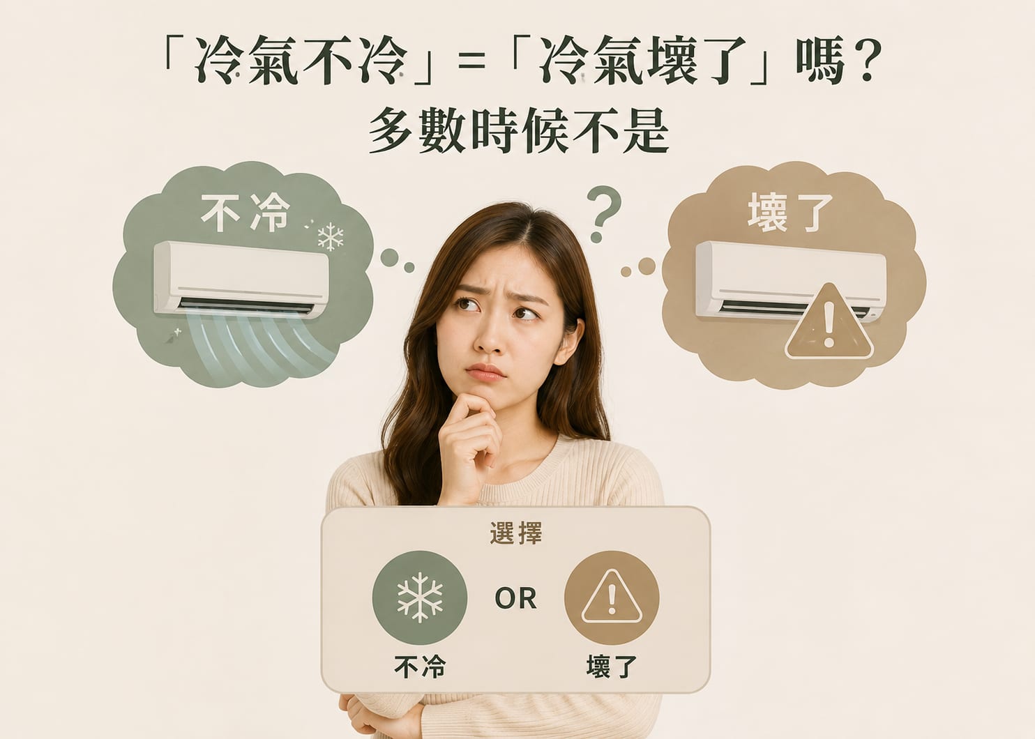 「冷氣不冷」=「冷氣壞了」嗎？多數時候不是