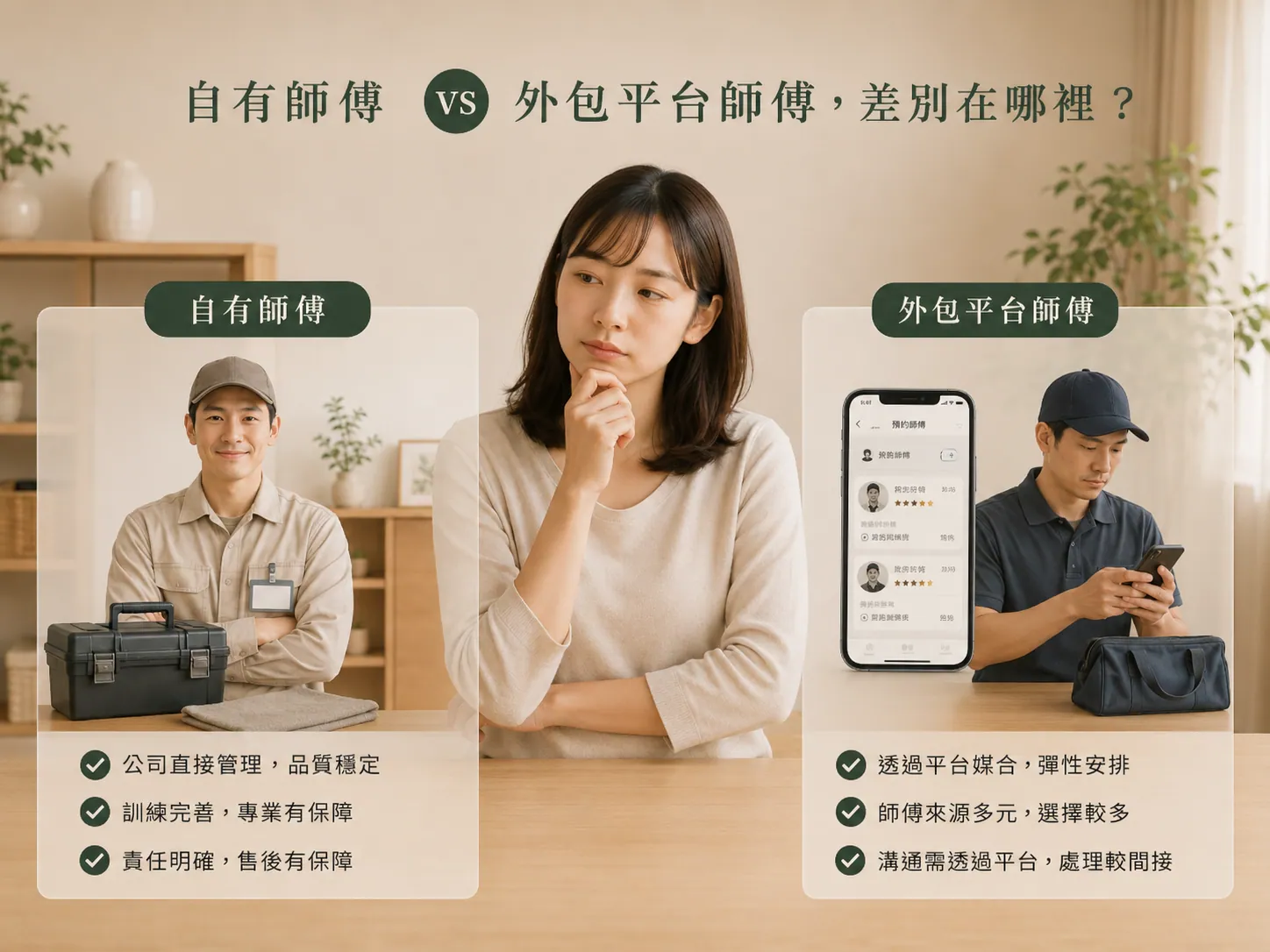 自有師傅 vs 平台派工，差在哪？