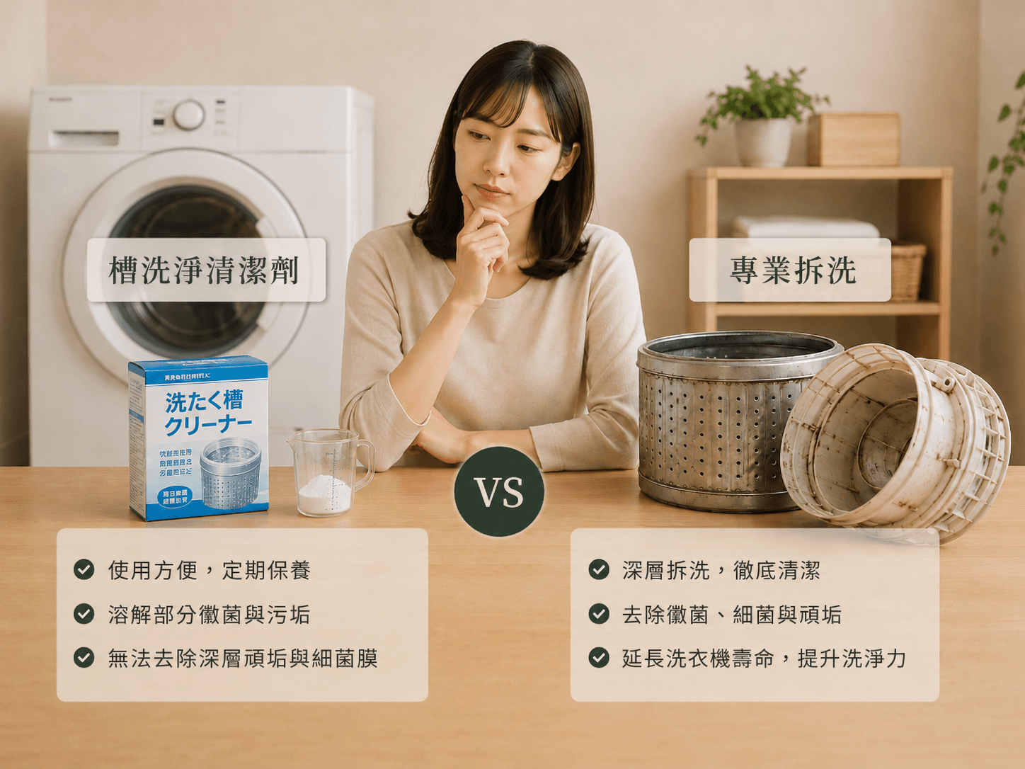 槽洗淨與專業拆洗比較情境
